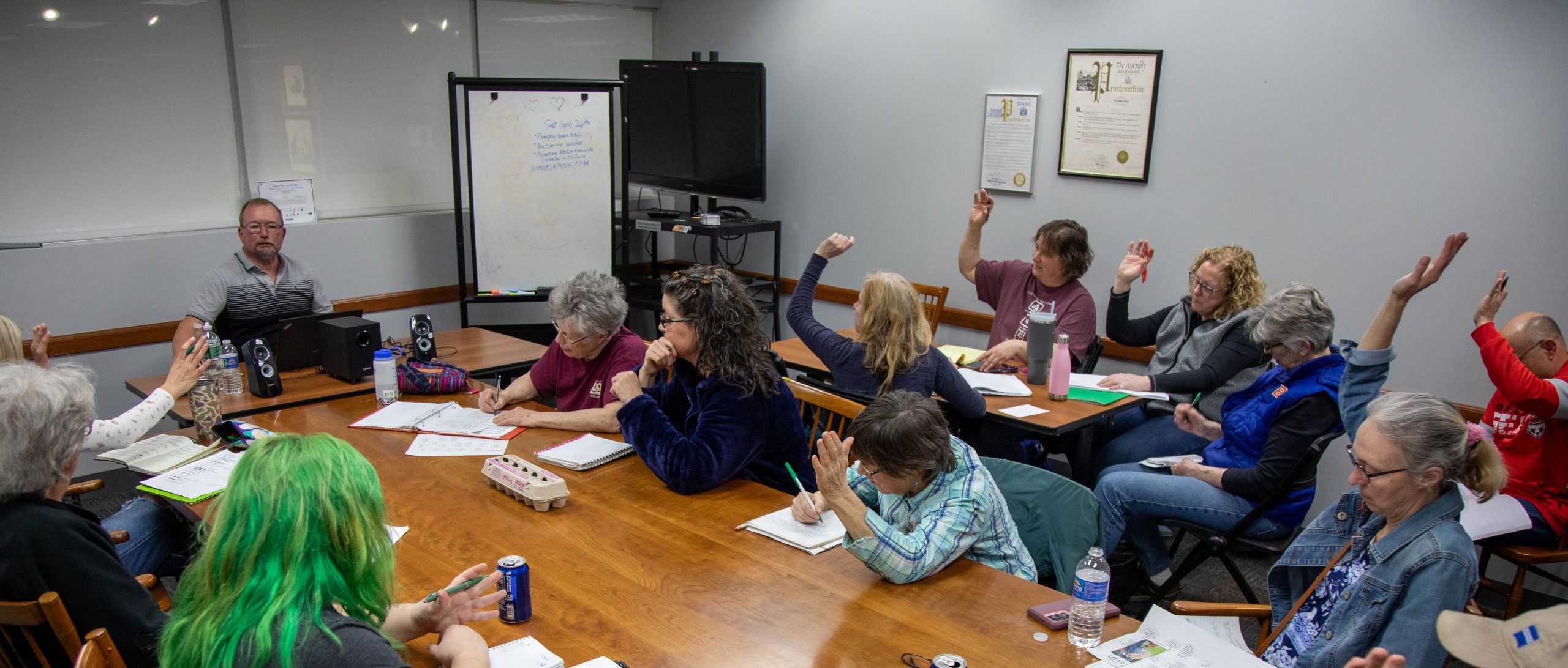Members of the Wednesday night birding class, 