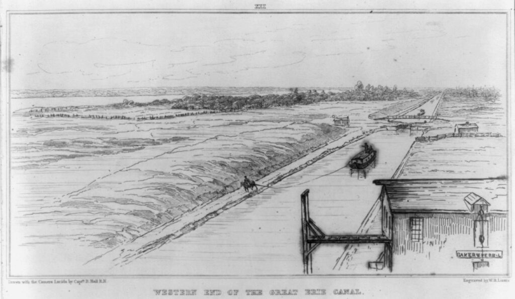 Sketch of the western end of the Erie Canal from about 1830